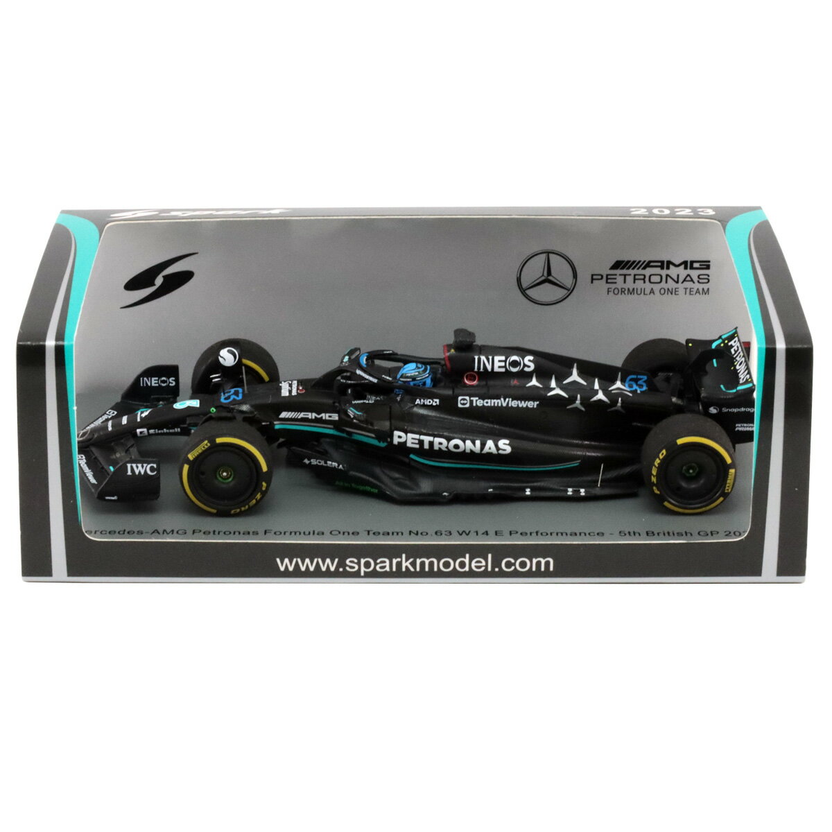 楽天クラブウィナーズスパーク 1/43 メルセデス AMG ペトロナス F1 #63 2023年 イギリスGP 5位入賞 ジョージ ラッセル 模型 ミニチュア ミニカー モデルカー S8591