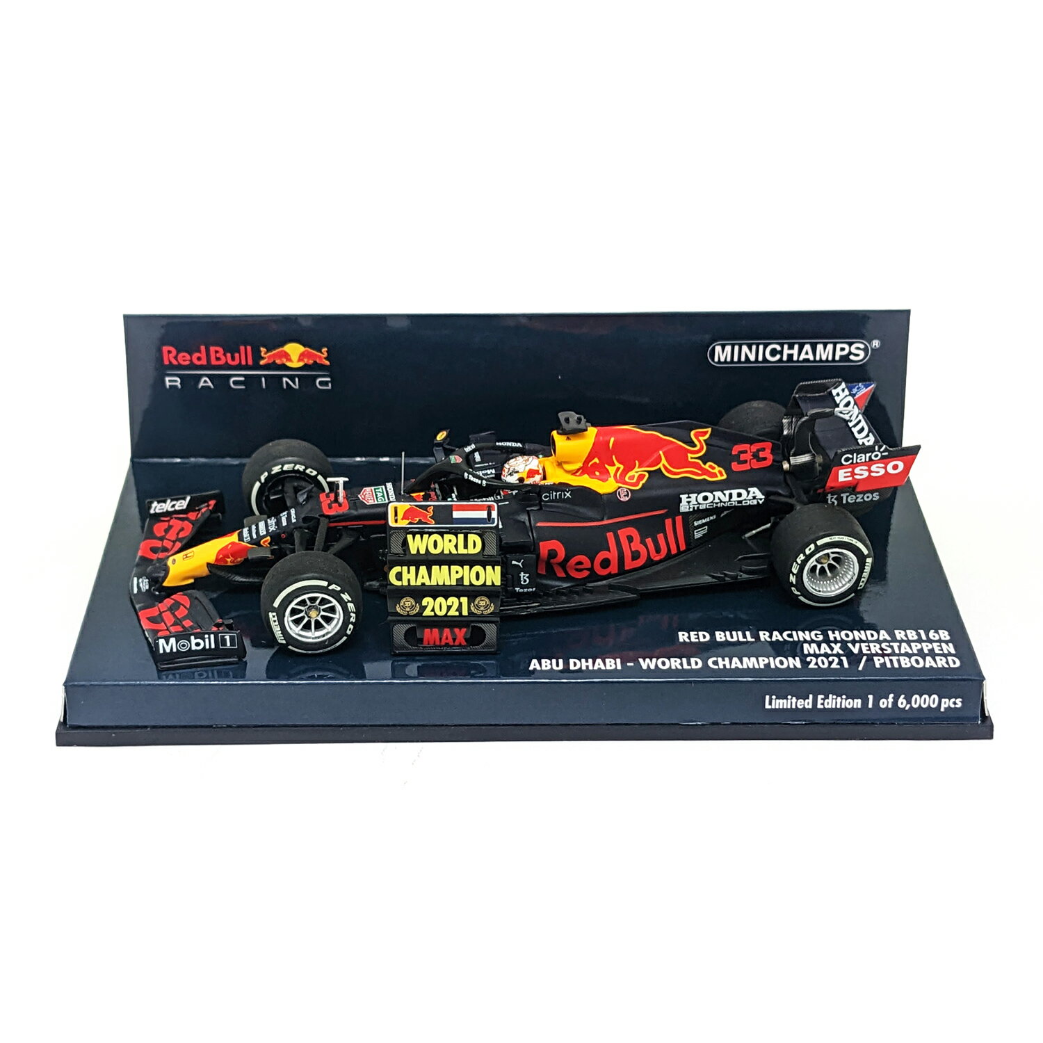 ニチャンプス 1/43 レッドブル ホンダ RB16B マックス フェルスタッペン 2021年 アブダビGP ウィナー WC ピットボード付 模型 ミニチュア ミニカー モデルカー F1 RedBull