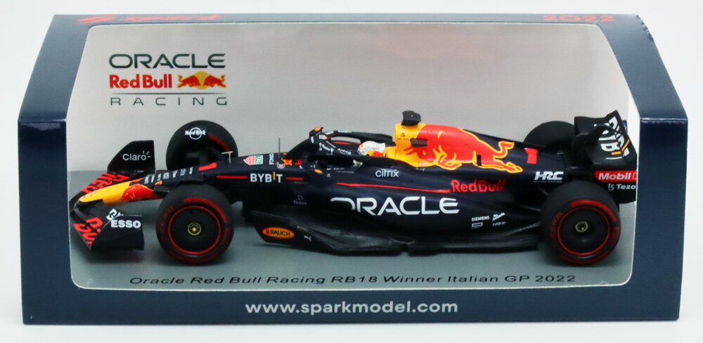 スパーク 1/43 オラクル レッドブル レーシング RB18 マックス フェルスタッペン 2022年 イタリアGP ウィナー 模型 ミニチュア ミニカー モデルカー F1 S8550