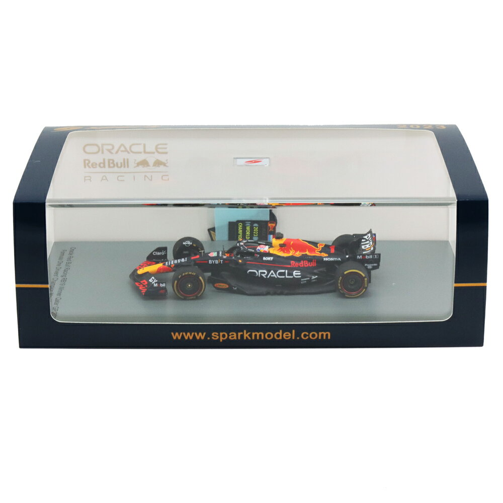スパーク 1/43 オラクル レッドブル レーシング RB19 2023年 カタールGP ウィナー マックス フェルスタッペン ドライバーズ チャンピオン ピットボード付 模型 モデルカー 優勝 S8919