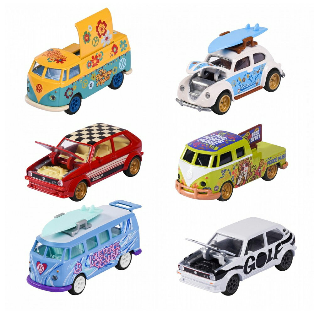 マジョレット 1/64 VW フォルクスワーゲン ザ オリジナル デラックス カーズ ミニカー アソート 6台セット / ブリキ製コレクターズ ボックス付き 車のサムネイル
