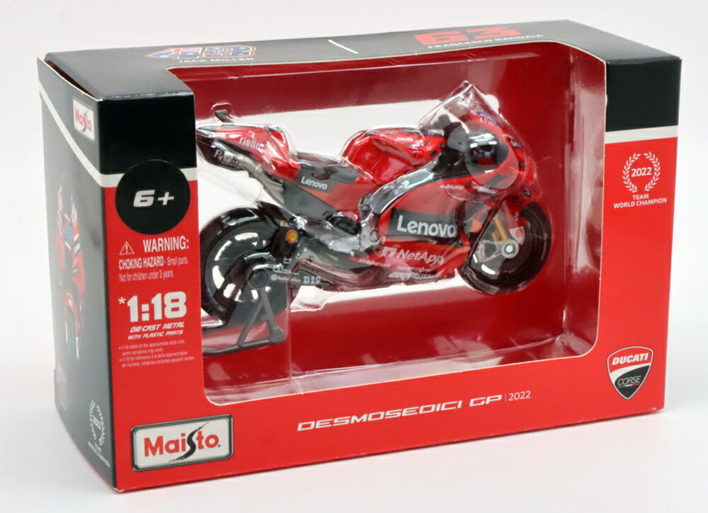 マイスト 1/18 ドゥカティ レノボ レーシング DUCATI #43 ジャック ミラー 2022年 MotoGP 模型 ミニチュア バイク