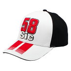 マルコ シモンチェリ オフィシャル sic58 ベースボール キャップ 帽子 ホワイト 白 ブラック 黒 公式 MotoGP バイク