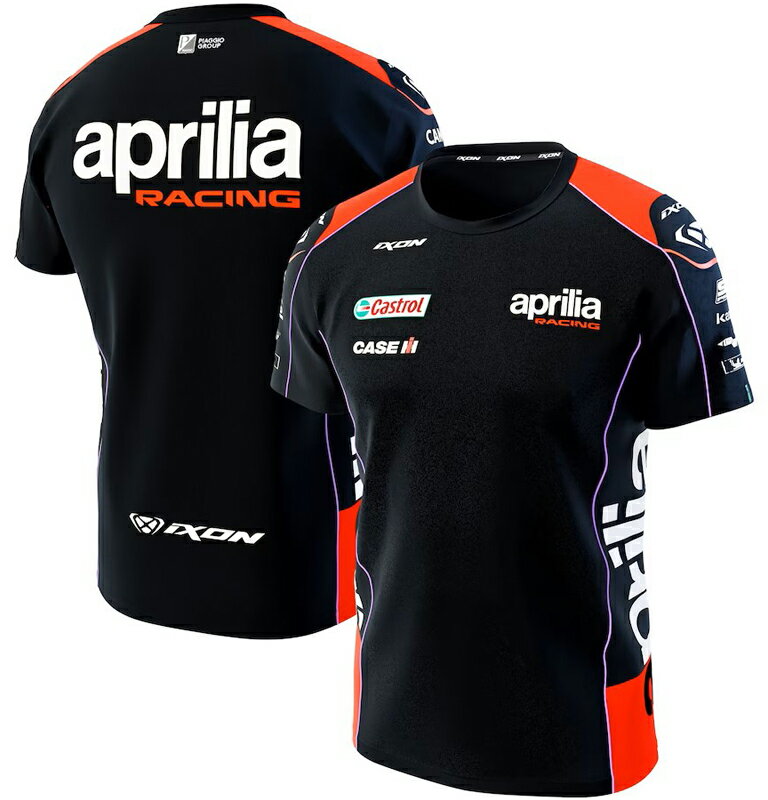 2023 アプリリア Aprilia レーシング チーム オフィシャル レプリカ Tシャツ ブラック レッド 公式 MotoGP バイク