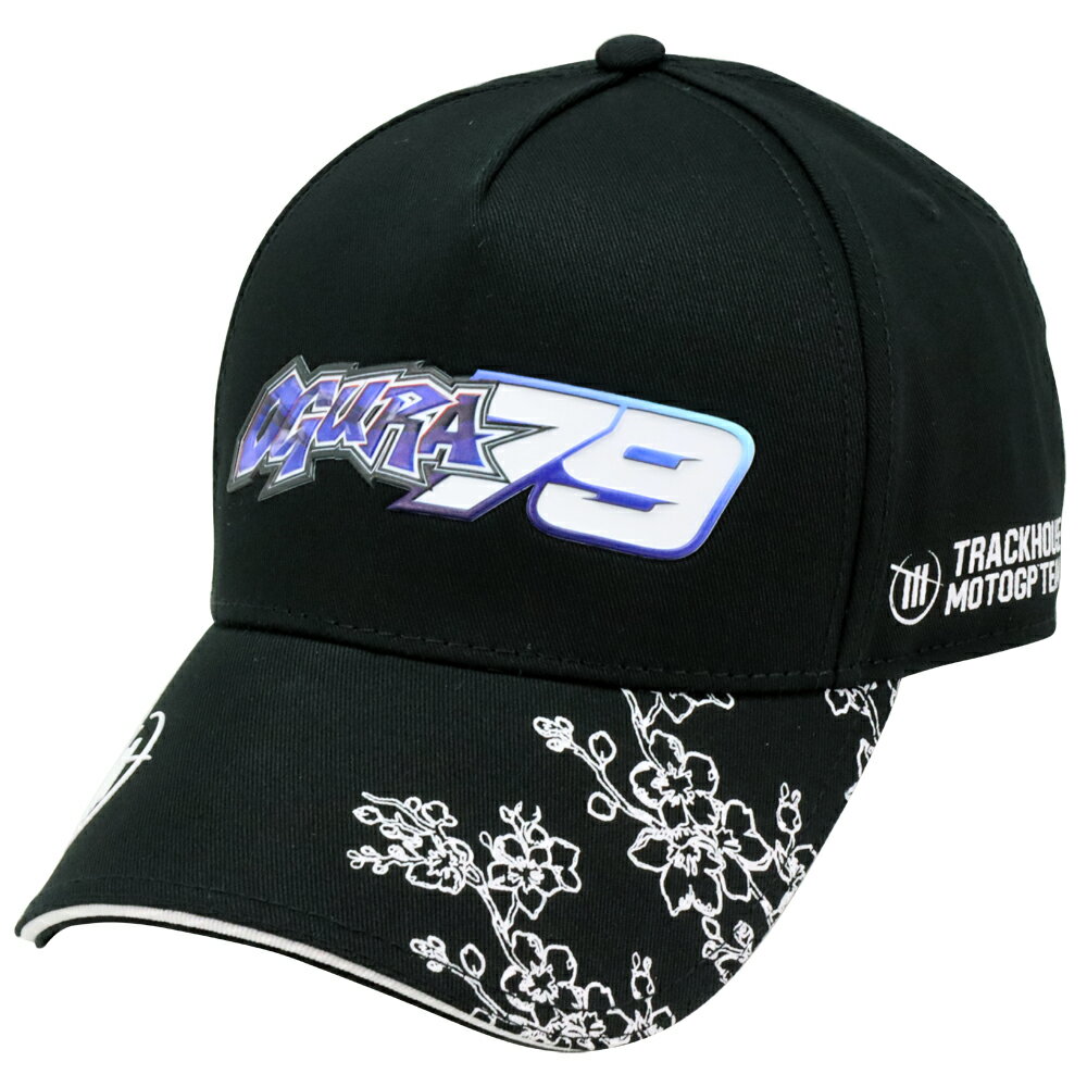 2025 トラックハウス レーシング 小椋 藍 #79 桜柄 ベースボール キャップ ブラック 黒 帽子 公式 オフィシャル バイクのサムネイル