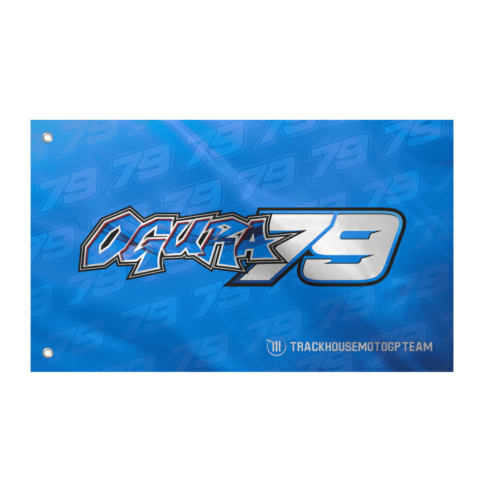 2025 トラックハウス レーシング 小椋 藍 ロゴ ブルーフラッグ 150cm×90cm バイク 旗 青 タペストリー 応援 観戦