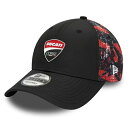 ドゥカティ DUCATI オフィシャル NewEra 9FORTY ロゴ AOP ベースボールキャップ 帽子 ブラック レッド MotoGP バイク 公式