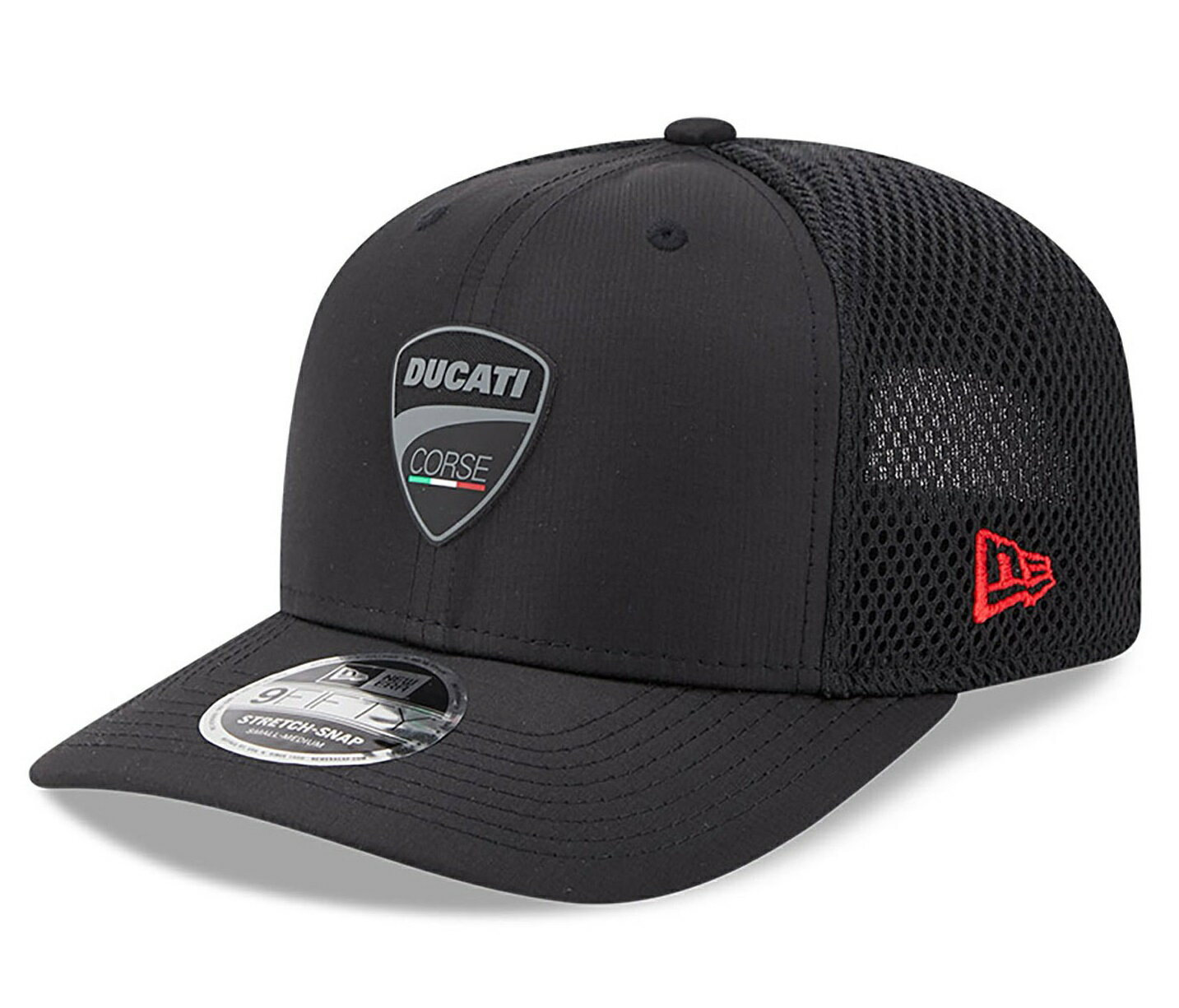 楽天クラブウィナーズDUCATI ドゥカティ コルセ NEW ERA 9FIFTY ロゴ リップストップ プレカーブ メッシュ キャップ ブラック 黒 帽子