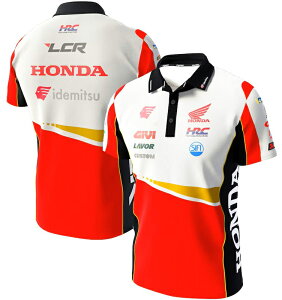 2023 LCR ホンダ レーシング チーム オフィシャル レプリカ ポロシャツ ホワイト レッド 公式 MotoGP バイク 半袖 白 赤