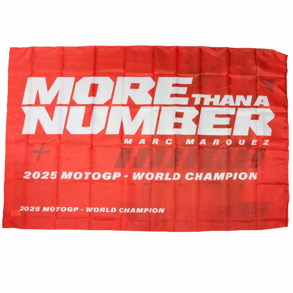2025 ワールドチャンピオン マルク マルケス MM93 「MORE THAN A NUMBER」フラッグ レッド 赤 MotoGP ..