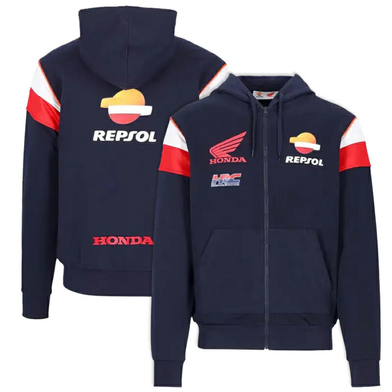 レプソル ホンダ HRC HONDA レーシング ジップ フーディ ネイビー 紺 Repsol HONDA 公式