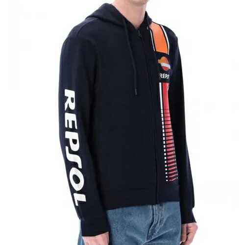 2024 レプソル レーシング ストライプ フルジップ フーディ ネイビー 紺 Repsol