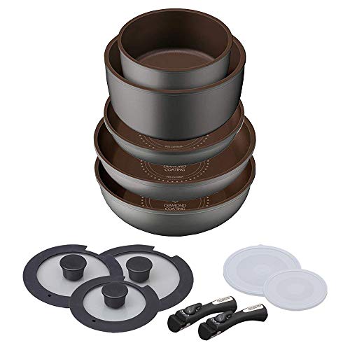 【クーポン配布中】 アイリスオーヤマ フライパン 鍋 セット ガス火 IH対応 12点 ダイヤモンドコート 取っ