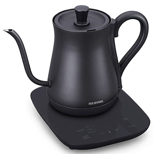 【クーポン配布中】 アイリスオーヤマ 電気ケトル 温度調節 ドリップケトル ケトル 600ml 10段階温度調節付 保温設定付 沸騰後自動電源OF