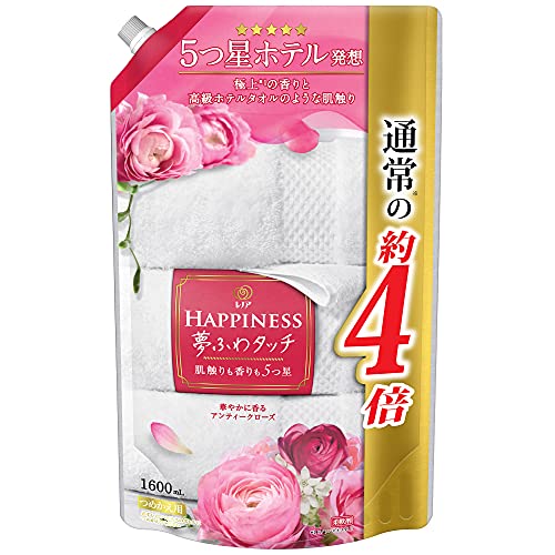 【クーポン配布中】 [大容量]レノア ハピネス 夢ふわタッチ 柔軟剤 アンティークローズ 詰め替え 1600 mL