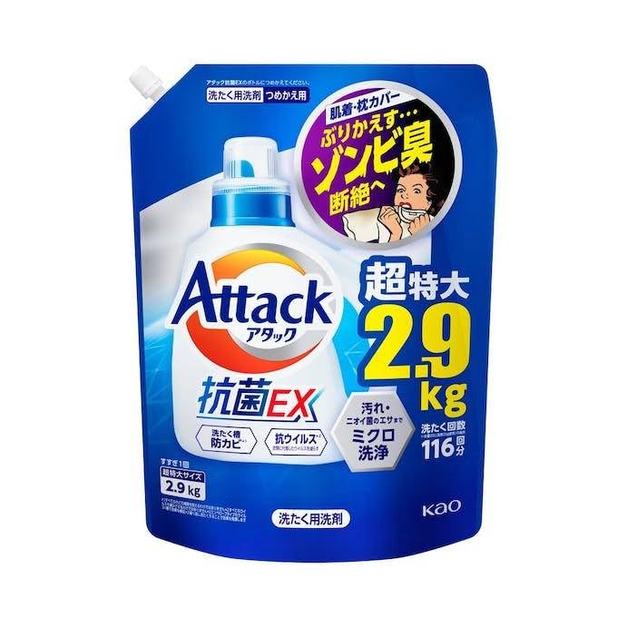  デカラクサイズ アタック抗菌EX 2900g 洗濯洗剤 液体 つめかえ用 スプラッシュクリアの香り