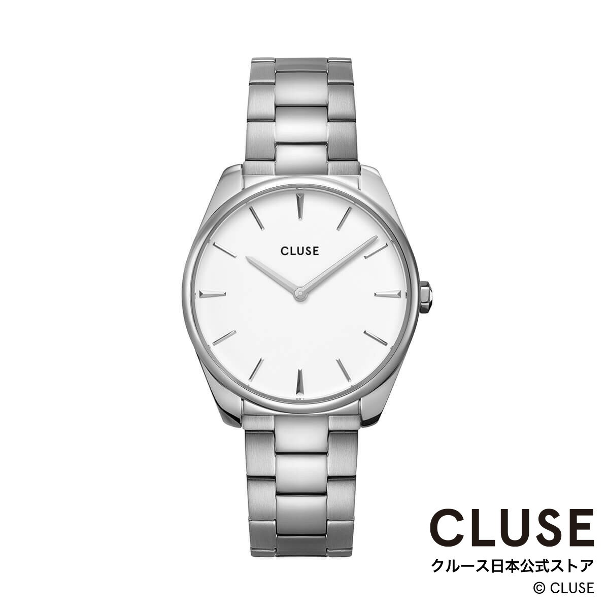 クルース ビジネス腕時計 レディース クルース CLUSE 日本公式ストア フェローチェ 3リンク シルバー ホワイト シルバー レディース 女性 腕時計 時計 防水 クォーツ