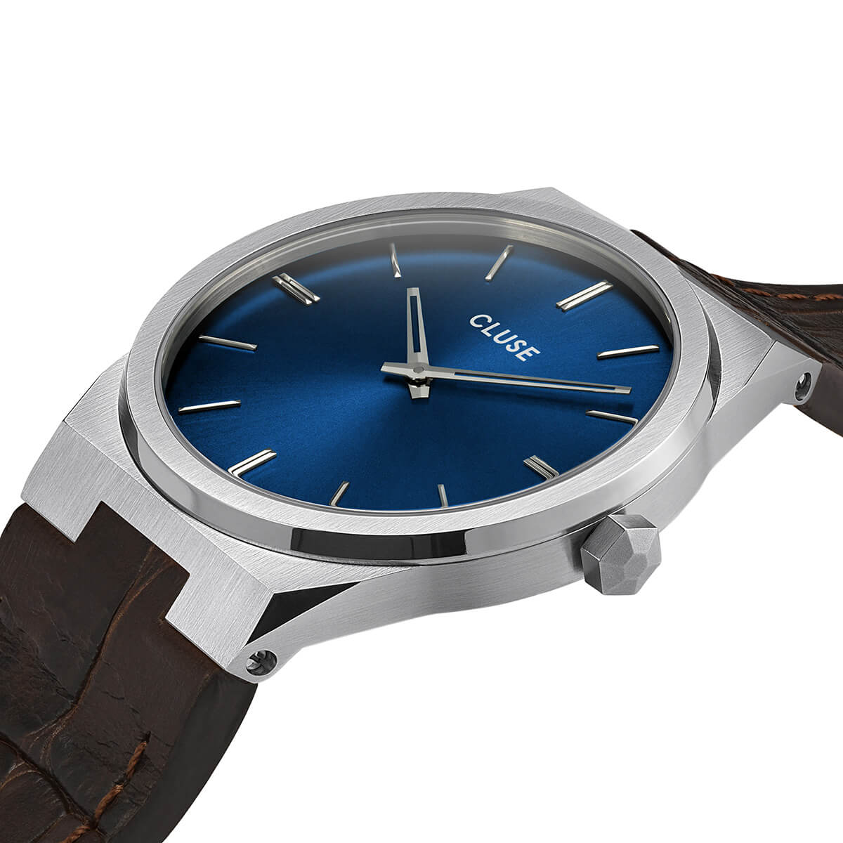 クルース CLUSE 日本公式ストア ヴィグルー40 レザー シルバー ダークブルー ダークブラウンクロコ メンズ レディース 男性 女性 ペアウォッチ 腕時計 時計 防水 クォーツ