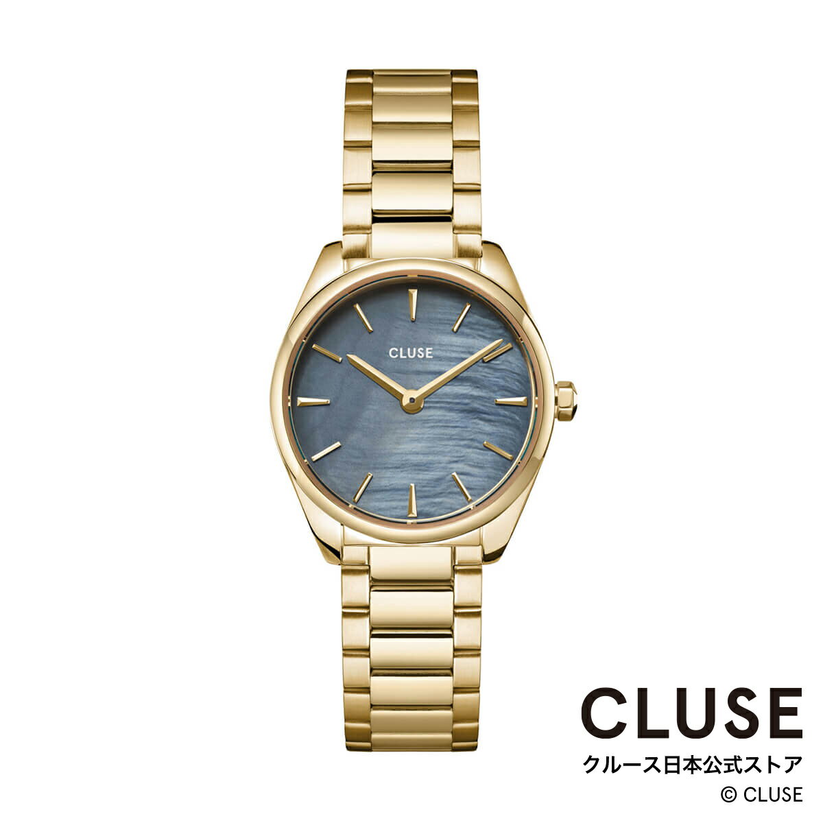 クルース ビジネス腕時計 レディース クルース CLUSE 日本公式ストア フェローチェミニ ブルーパール ゴールドステンレスベルト レディース 女性 腕時計 時計 防水 クォーツ