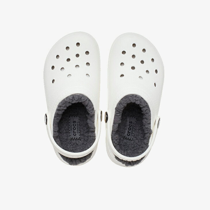 ・クロックス ボア《キッズ》クラシック ラインド クロッグ/ホワイトxグレー/ CROCS/K Classic Lined Clog/WhitexGrey #