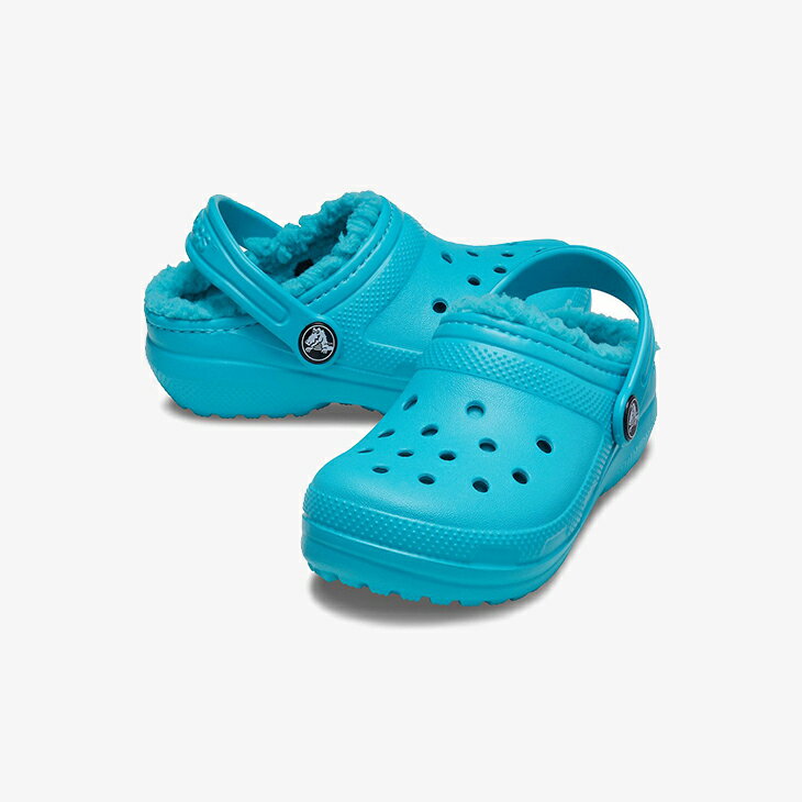 ・クロックス ボア《キッズ》クラシック ラインド クロッグ/デジタルアクア/ CROCS/K Classic Lined Clog/Digital Aqua #