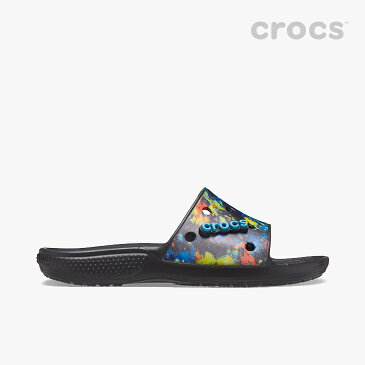 ・クロックス《ユニセックス》クラシック タイ ダイ グラフィック スライド/マルチxブラック/ CROCS/Classic Tie Dye Graphic Slide/MultixBlack #