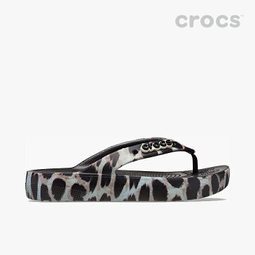 ・クロックス《レディース》 クラシック プラットフォーム アニマル リミックス フリップ ウィメン/ブラック/レオパード/ CROCS/Classic Platform Animal Remix Flip W/Black/Leopard