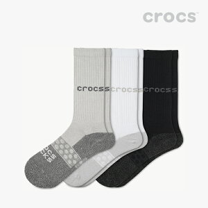 å  ԥå å å  롼 å 3 ѥå/ CROCS/Crocs Socks Adult Crew Solid 3-Pack/207789-90h