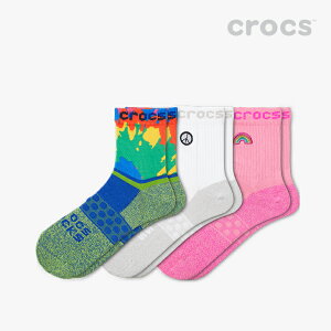 å  ԥå å å   եå 3 ѥå/ CROCS/Crocs Socks Adult Quarter Graphic 3-Pack/207792-6sk