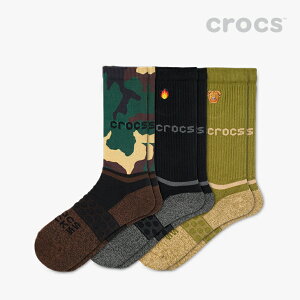 å  ԥå å å  롼 եå 3 ѥå/ CROCS/Crocs Socks Adult Crew Graphic 3 Pack/ 207862-0dq