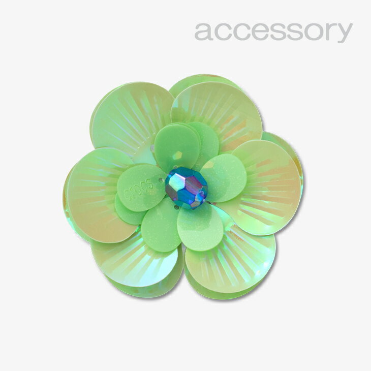 乐天商城 - シューズ アクセサリー_1247 《クロックス チャーム》 Sequin Green Flower #10018656