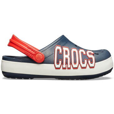 ▲￥1980 送料無料▼ CROCS【クロックス】Crocband Logo Clog Kids/ クロックバンド ロゴ クロッグ キッズ/ ネイビー｜ケイマン サンダル ビーサン