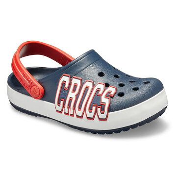 ▲￥1980 送料無料▼ CROCS【クロックス】Crocband Logo Clog Kids/ クロックバンド ロゴ クロッグ キッズ/ ネイビー｜ケイマン サンダル ビーサン