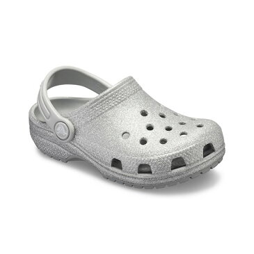 ▲￥1980 送料無料▼ CROCS【クロックス】Classic Glitter Clog Kids/ クラシック グリッター クロッグ キッズ/ シルバー｜