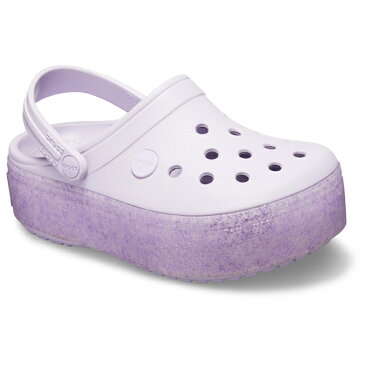 ▲￥2480 送料無料▼ CROCS【クロックス】Crocband Platform Clog GS/ クロックバンド プラットフォーム クロッグ GS/ ラベンダー×ラベンダースパークル｜ガールズ ストラップサンダル 厚底サンダル