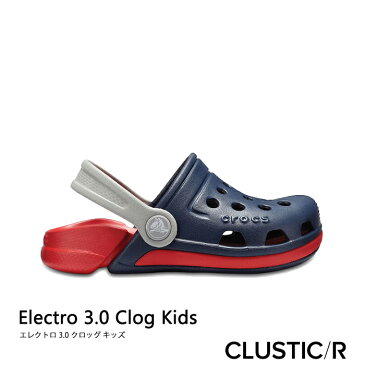 ・クロックス《キッズ》 エレクトロ 3.0 クロッグ/ネイビーxフレーム/ CROCS/Electro 3.0 Clog/NavyxFlame ｜