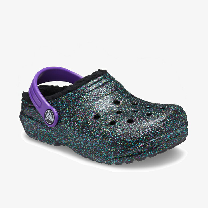 ・クロックス ボア《キッズ》クラシック グリッター ラインド クロッグ/スターリー スカイズ グリッター/ CROCS/K Classic Glitter Lined Clog/Starry Skies Glitter #**