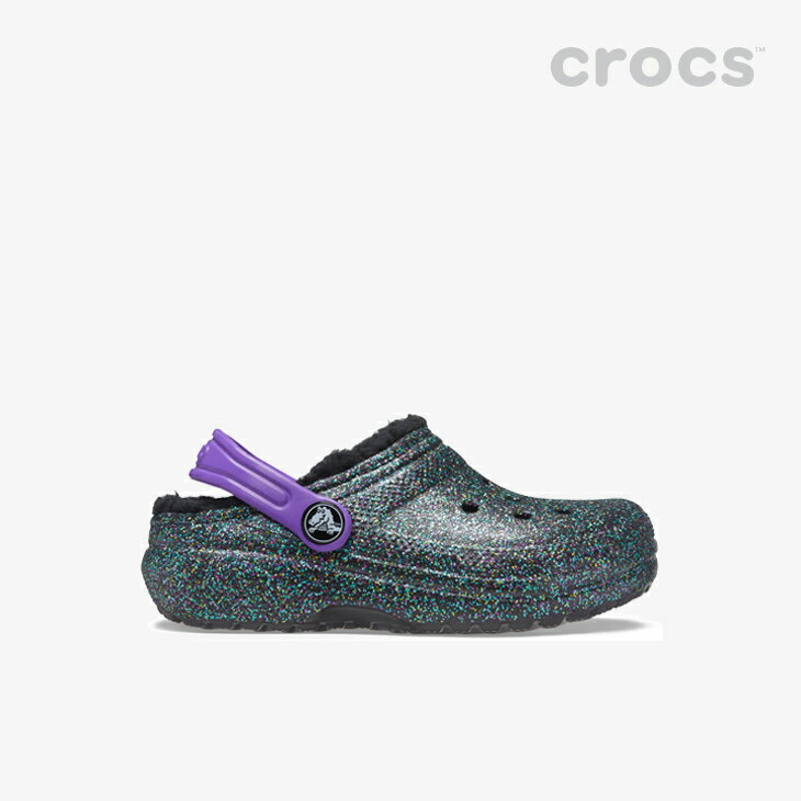 ・クロックス ボア《キッズ》クラシック グリッター ラインド クロッグ/スターリー スカイズ グリッター/ CROCS/K Classic Glitter Lined Clog/Starry Skies Glitter #**