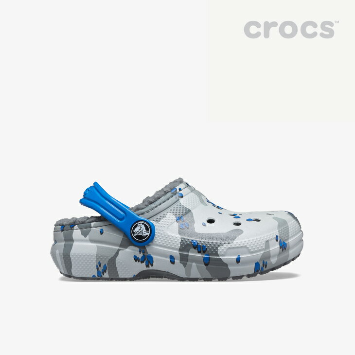 ・クロックス ボア《キッズ》クラシック ラインド カモ クロッグ/ライト グレーxカモ/ CROCS/K Classic Lined Camo Clog/Light GreyxCamo #**