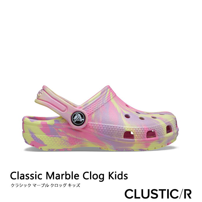 ・クロックス《キッズ》クラシック マーブル クロッグ/ピンク レモネードxマルチ/ CROCS/Classic Marble Clog/Pink Lemonade xMulti ｜