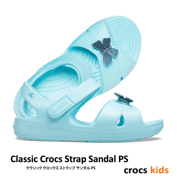 ・CROCS【クロックス】Classic Crocs Strap Sandal PS/ クラシック クロックス ストラップ サンダル PS/ アイスブルー｜※※