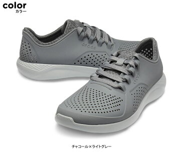 ▲￥3480 送料無料▼ CROCS【クロックス】LiteRide Pacer M/ ライトライド ペイサー メンズ/ チャコール×ライトグレー｜メンズ スニーカー スリッポン