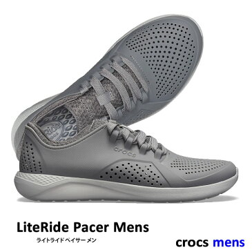 ▲￥3480 送料無料▼ CROCS【クロックス】LiteRide Pacer M/ ライトライド ペイサー メンズ/ チャコール×ライトグレー｜メンズ スニーカー スリッポン