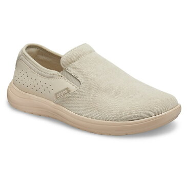 ▲￥2990 送料無料▼ CROCS【クロックス】Reviva Canvas Slip On Men/ リバイバ キャンバス スリッポン メンズ/ カーキ×コブレストーン｜ メンズ スニーカー