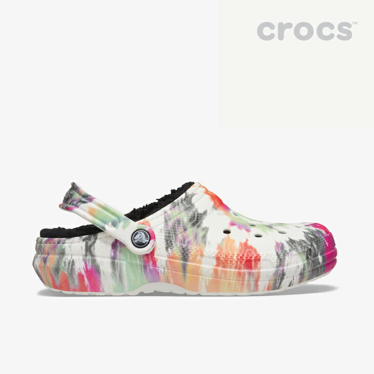 ・クロックス ボア《ユニセックス》クラシック ラインド タイ ダイ クロッグ/ブラックxマルチ/ CROCS/Classic Lined Tie Dye Clog/BlackxMulti #**