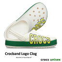 ..▼-50% CROCS【クロックス】Crocband Logo Clog/ クロックバンド ロゴ クロッグ/ ホワイト×ケリーグリーン｜レディース サンダル スポーツサンダル オフィス スリッパ シャワーサンダル ビーチサンダル リカバリーシューズ