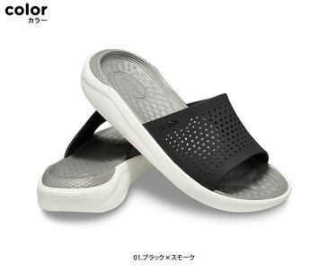 【800円OFFクリアランスクーポン】CROCS【クロックス】LiteRide Slide / ライトライド スライド / ブラック×スモーク｜ ※※ メンズ レディース サンダル スポーツサンダル リカバリーサンダル アフタースポーツ