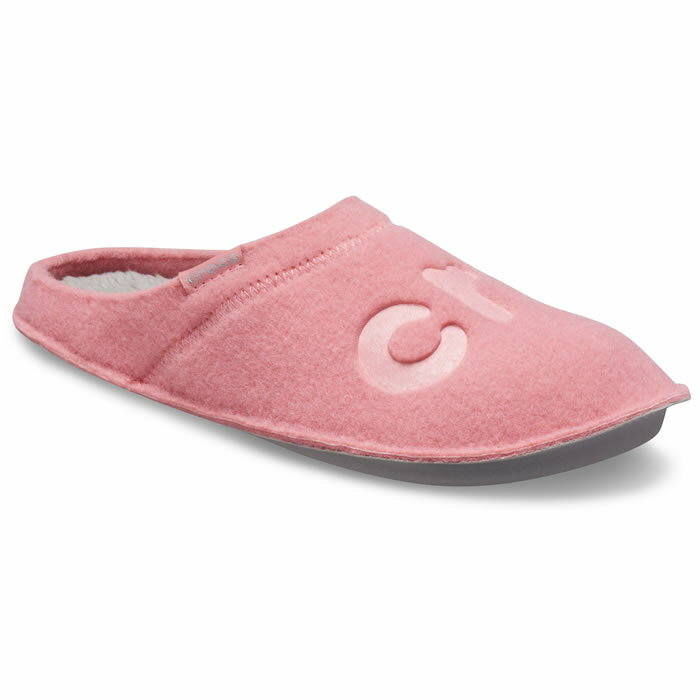 ・クロックス《ユニセックス》 クラシック ロゴ スリッパ/ブロッサム ライトグレー/ CROCS/Classic Logo Slipper/BlossomxLightGrey ｜**