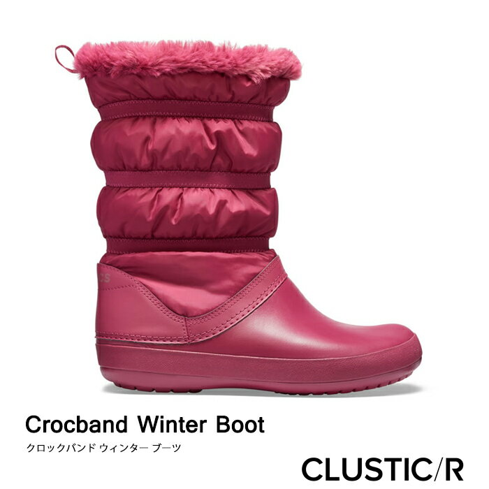 ・クロックス《レディース》クロックバンド ウィンター ブーツ/ポメグラネイト/ CROCS/Crocband Winter Boot/Pomegranate ｜**