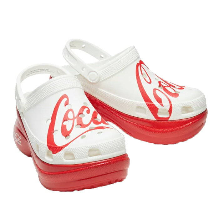 ▲-40%▼ クロックス《レディース》コカ・コーラXクロックス クラシック ベイ クロッグ/ホワイトxレッド/ CROCS/CocaCola X Crocs Classic Bae Clog/WhitexRed ｜サンダル ストラップ シャワー スリッパ 厚底サンダル コンフォート プラットフォーム Platform